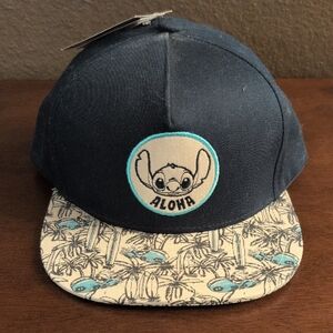 Disney Stitch Aloha Hat Blue and Tan